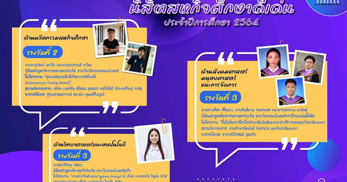 รางวัลนิสิตสหกิจศึกษาดีเด่น